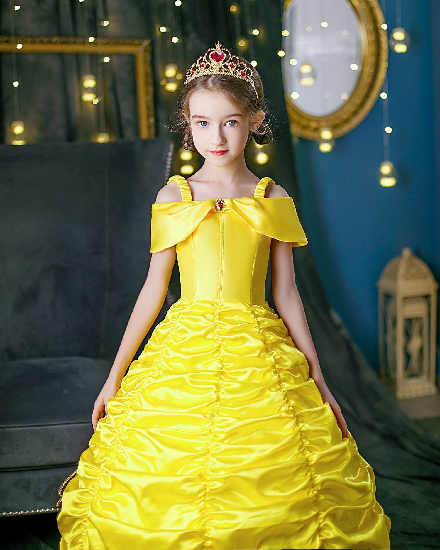Beauty And The Beast Cartoon Birthday Dress Belle Princess Cosplay ...