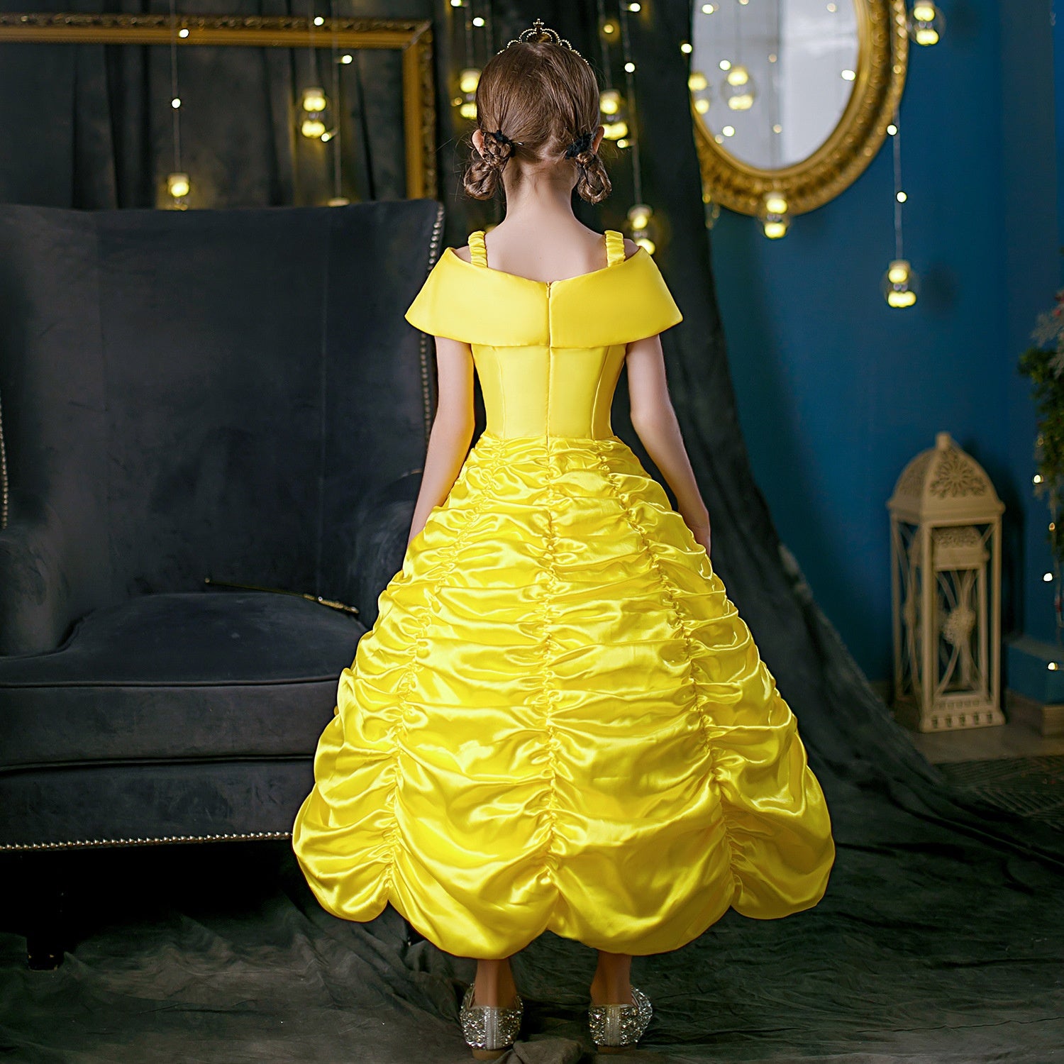 Beauty And The Beast Cartoon Birthday Dress Belle Princess Cosplay ...