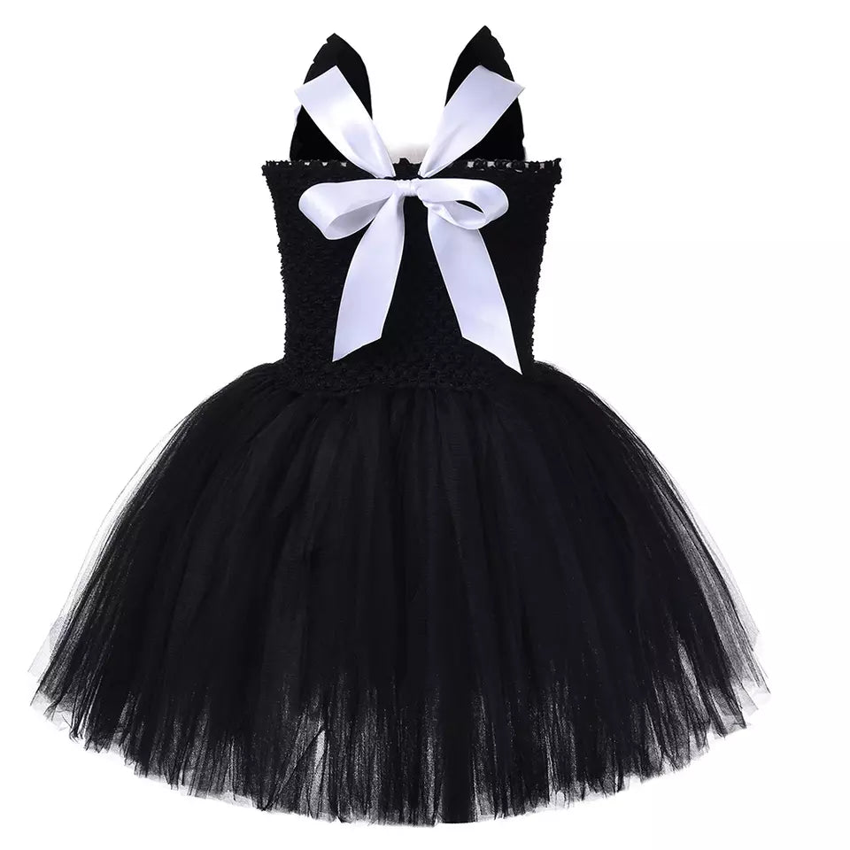 Halloween Princess Dress Kids Black Cat Cosplay Costume Cute Girl Tutu ...