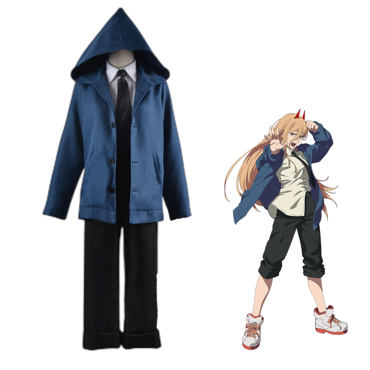 Chainsaw Man Anime Power Costume Blood Fiend Cosplay Blue Suits – hbmccostume Chainsaw Man Anime Power Costume Blood Fiend Cosplay Blue Suits – hbmccostume